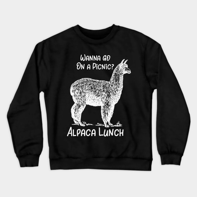 Wana Go on a Picnic Alpaca Lunch Crewneck Sweatshirt by DANPUBLIC